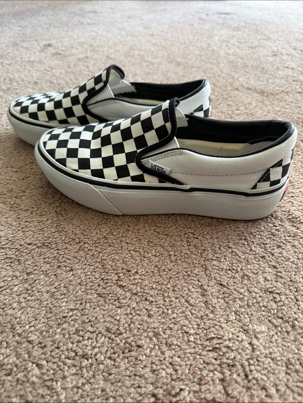 Vans Women’s Checkerboard Slip-On Sneakers - Black & White